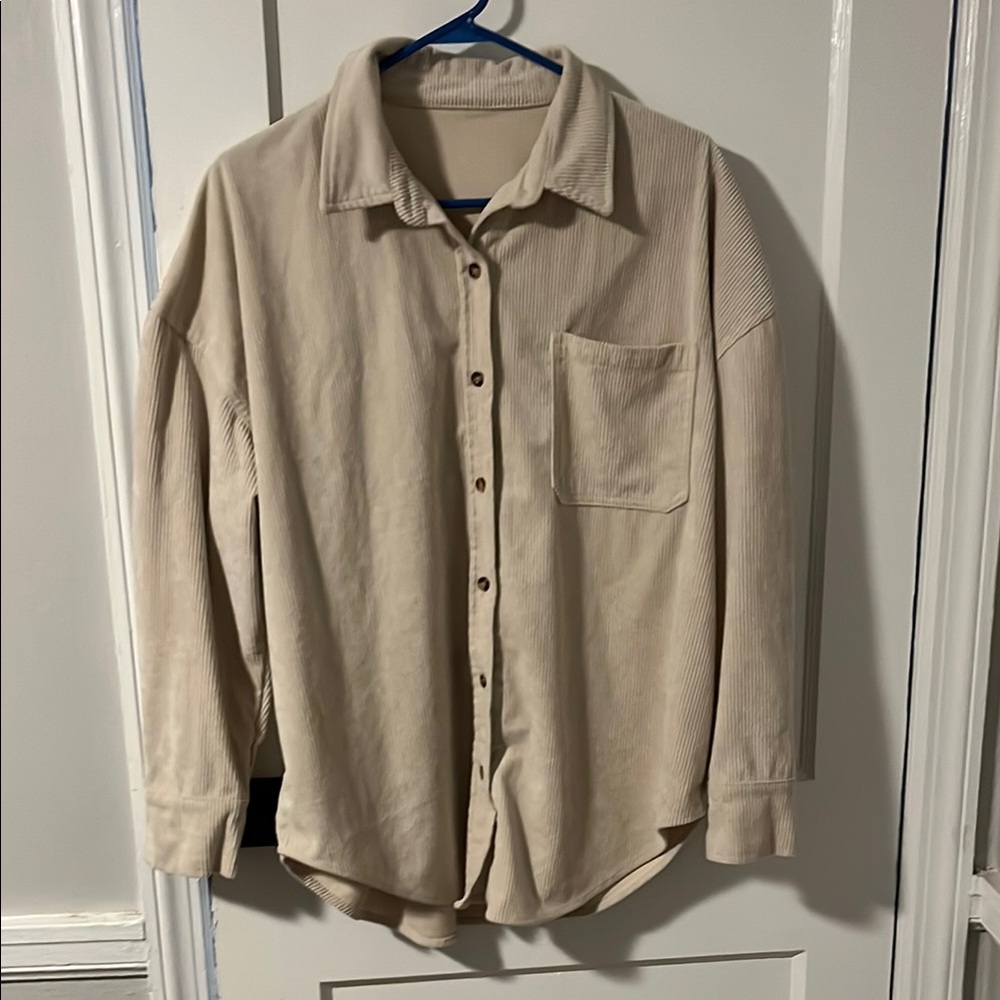 Beige Button-Up Shirt